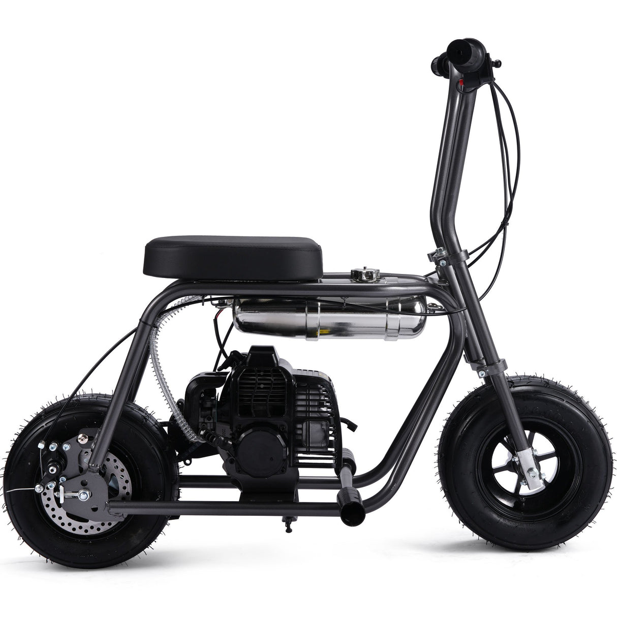 MotoTec Wild Rover 49cc 2-Stroke Kids Gas Mini Bike - Grey