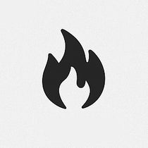 Icon representing fire, symbolizing warmth and cooking in outdoor survival and emergency preparedness contexts.