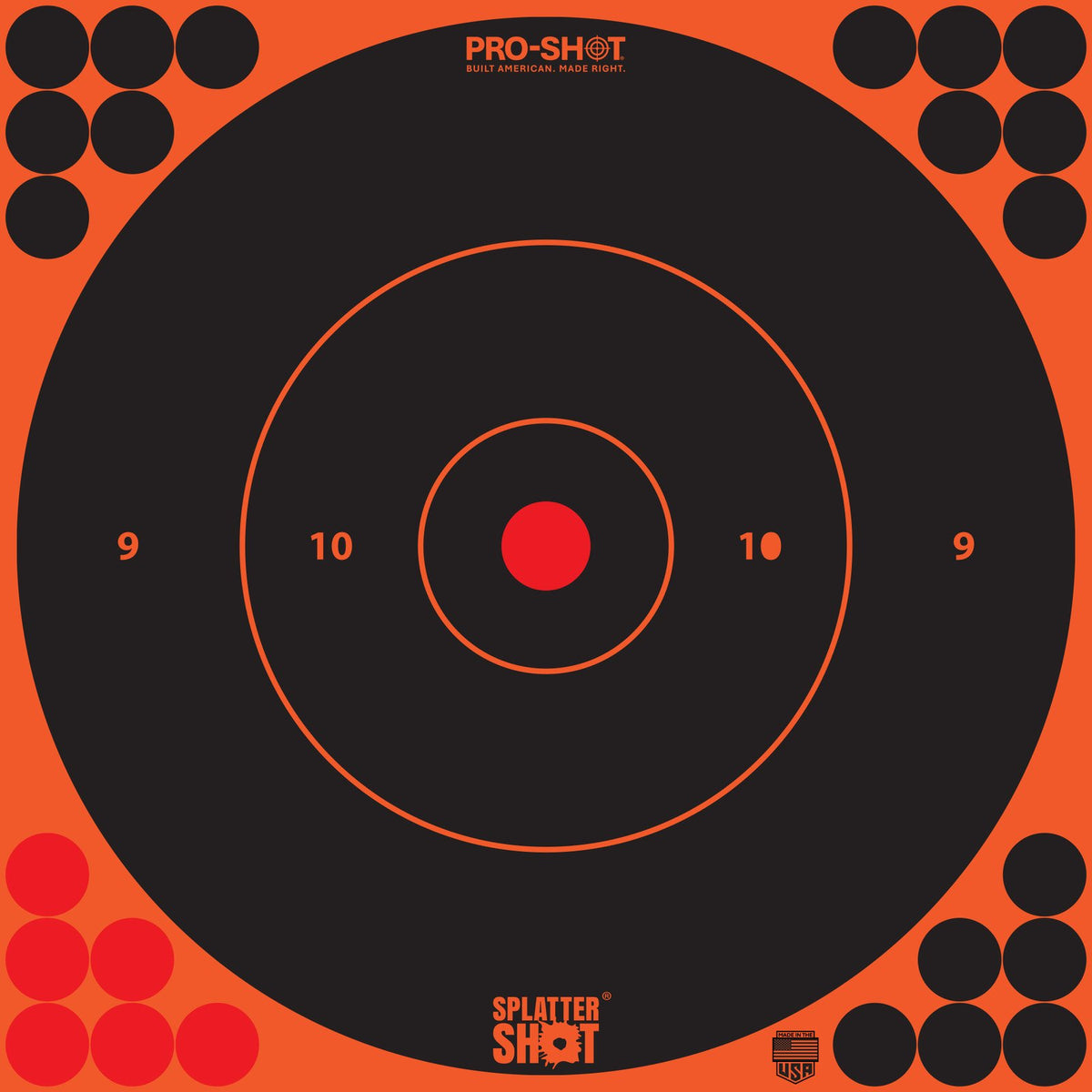 Pro-Shot - Splatter Shot 12" Orange Bullseye Target - 5 Pack