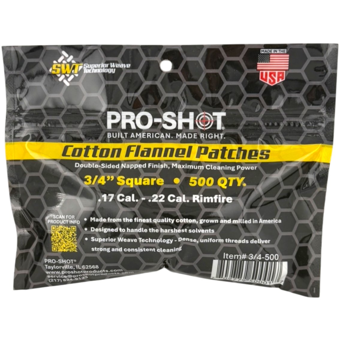 Pro-Shot Products - 3/4" Square Patches for .17 to .22 Cal. Rimfire — view 2
