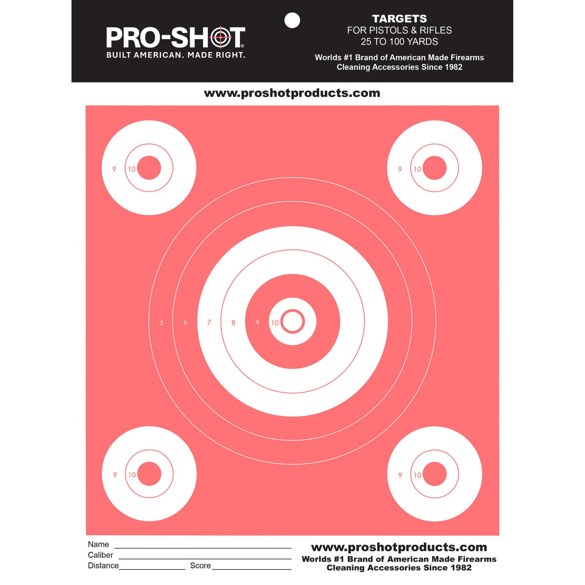 Pro-Shot Products - 8.5x11 Orange Glow Bullseye Target 12 Pack