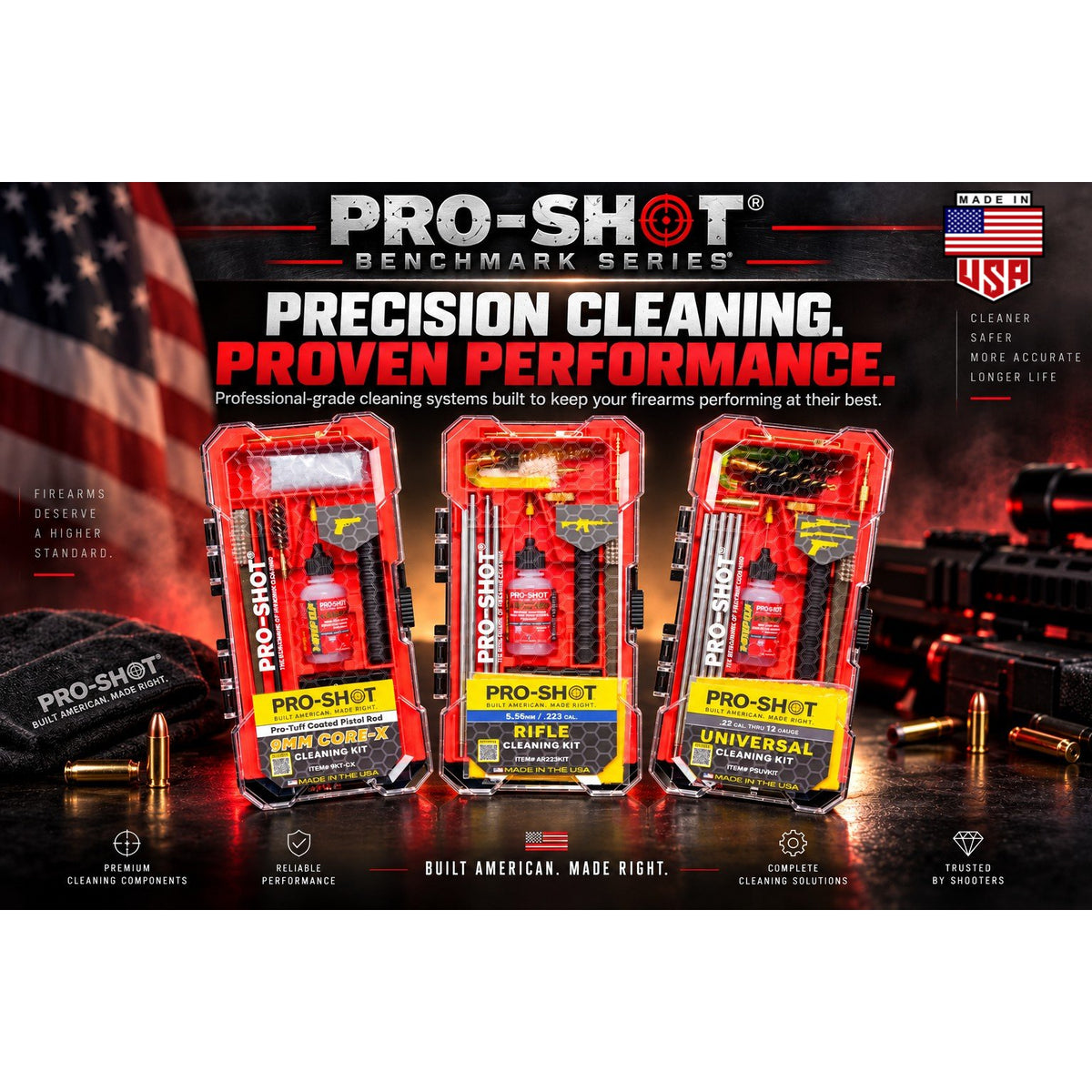 Pro-Shot Products - Universal .22 Cal to 12 GA Cleaning Kit