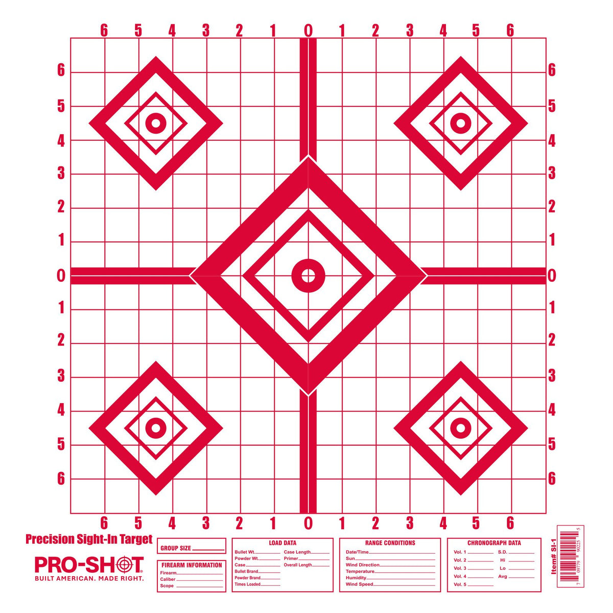 Pro-Shot - 16 x 16" Red Diamond Precision Sight-In Target 10 Pack