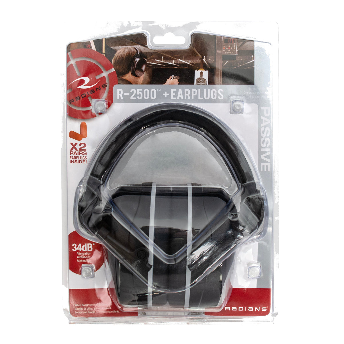 Radians - R2500 Earmuff with Earplugs - Black — view 11
