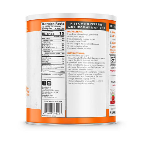 ReadyWise - Simple Kitchen Dried Red & Green Bell Peppers - 153 Serving #10 Can