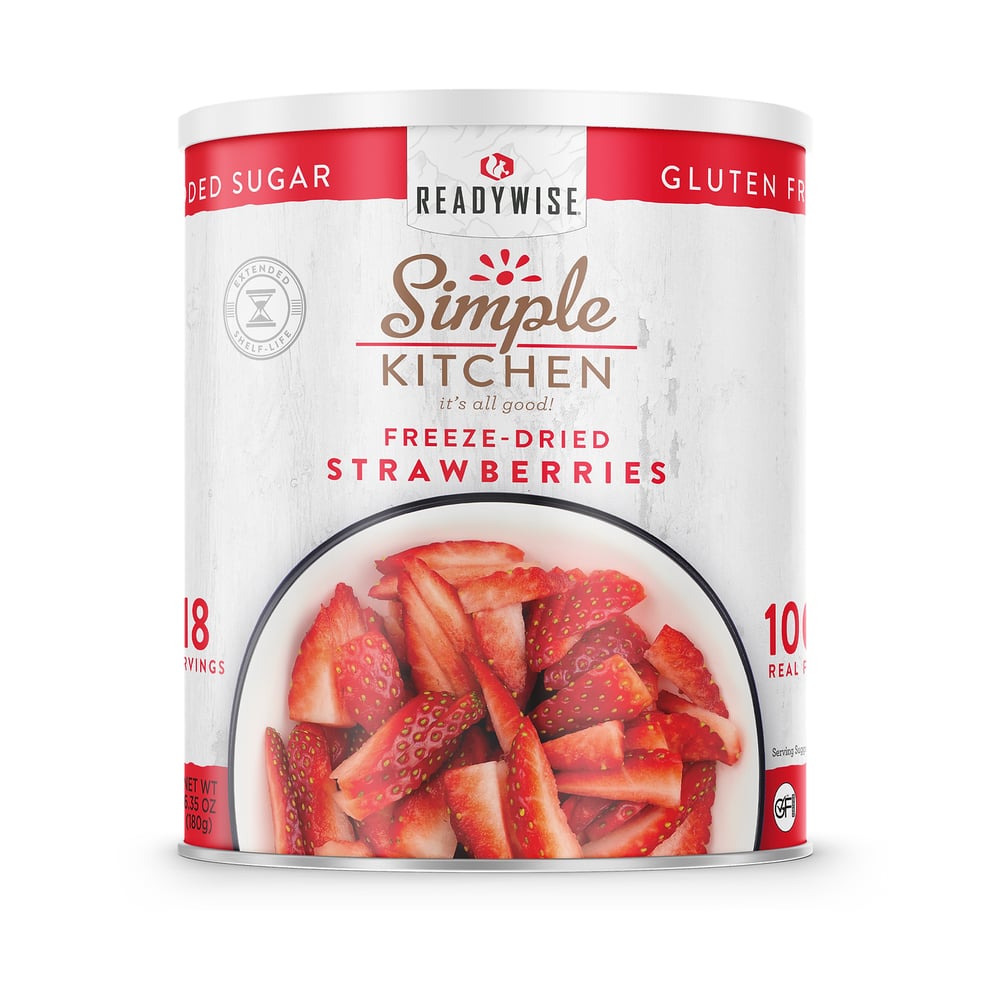 ReadyWise - Simple Kitchen Freeze-Dried Sliced Strawberries - 18 Serving #10 Can