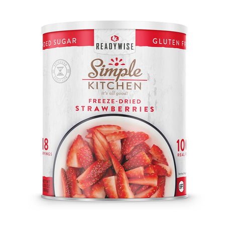 ReadyWise - Simple Kitchen Freeze-Dried Sliced Strawberries - 18 Serving #10 Can