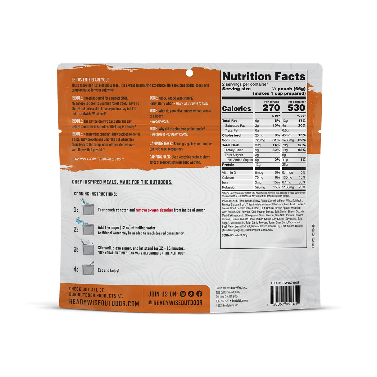 ReadyWise - CP 6 CT Chili Mac with Beef