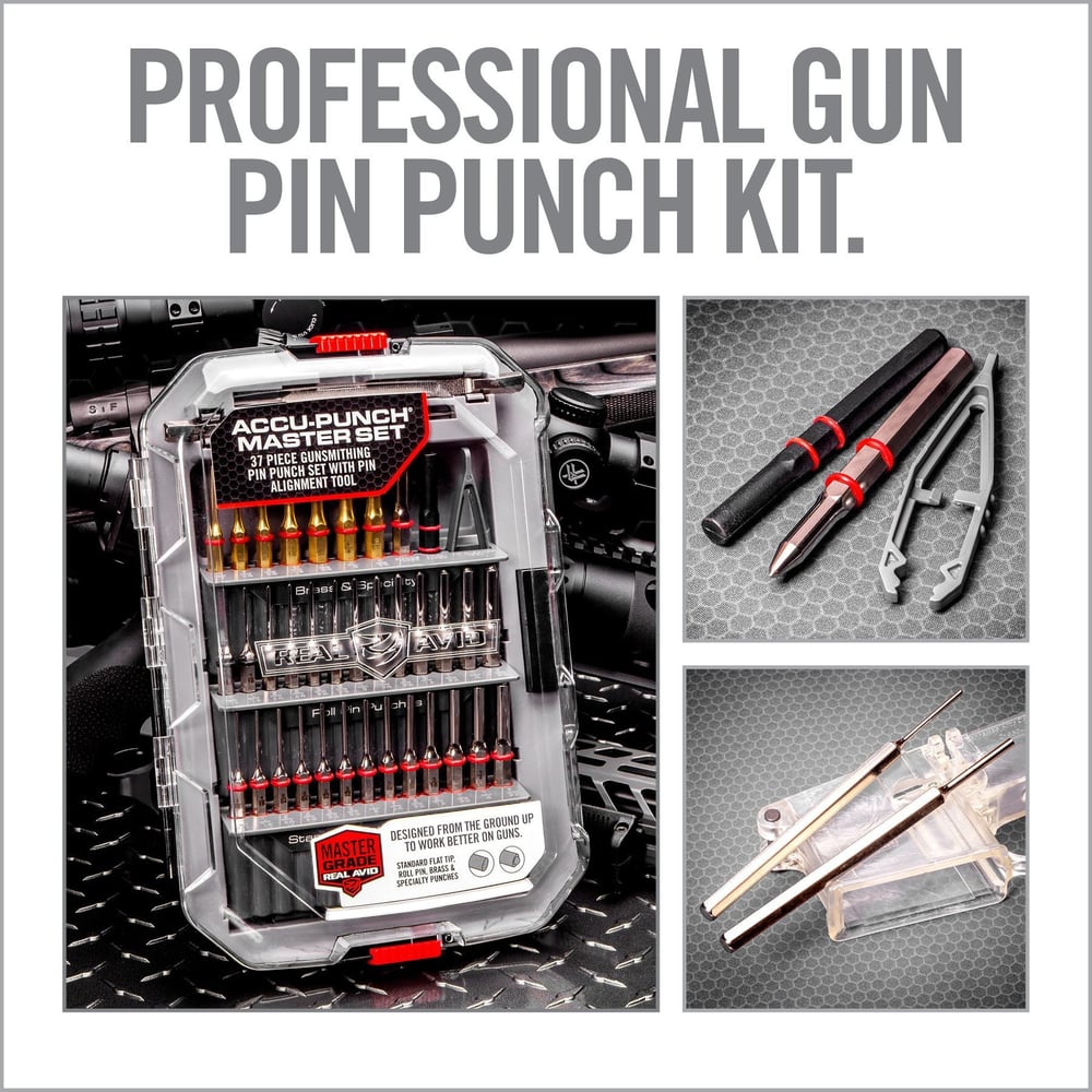 Real Avid - ACCU-PUNCH® Master Set - 37-Piece Gunsmithing Pin Punch Set with Pin Alignment Tool