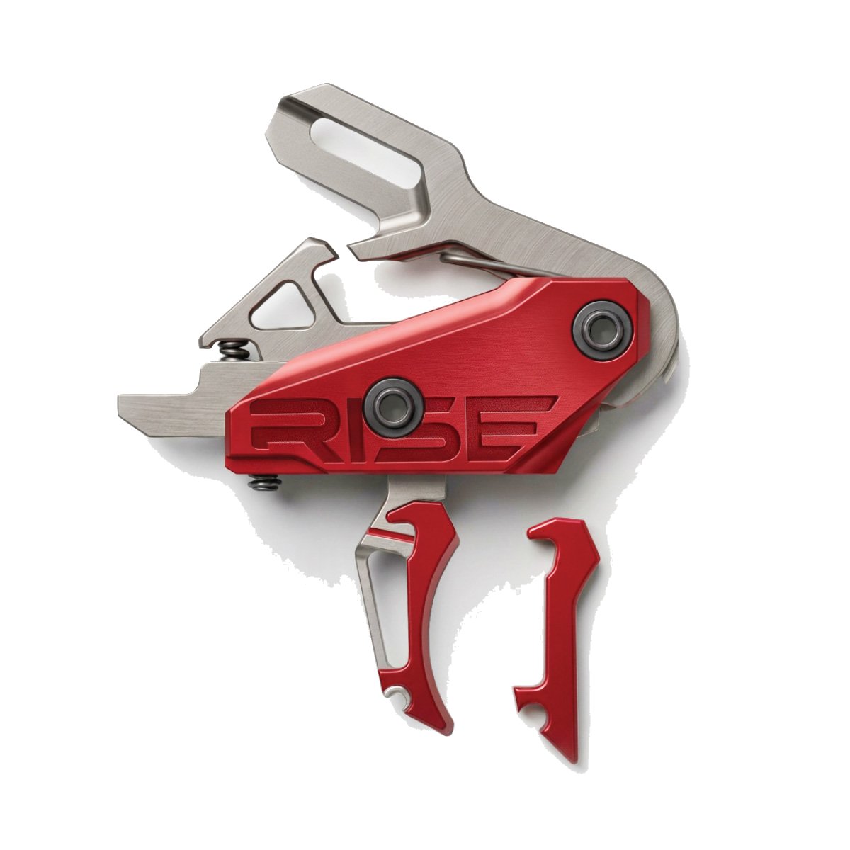 Rise Armament - Rev 535 Slide-and-Snap AR Trigger - Silver-Red