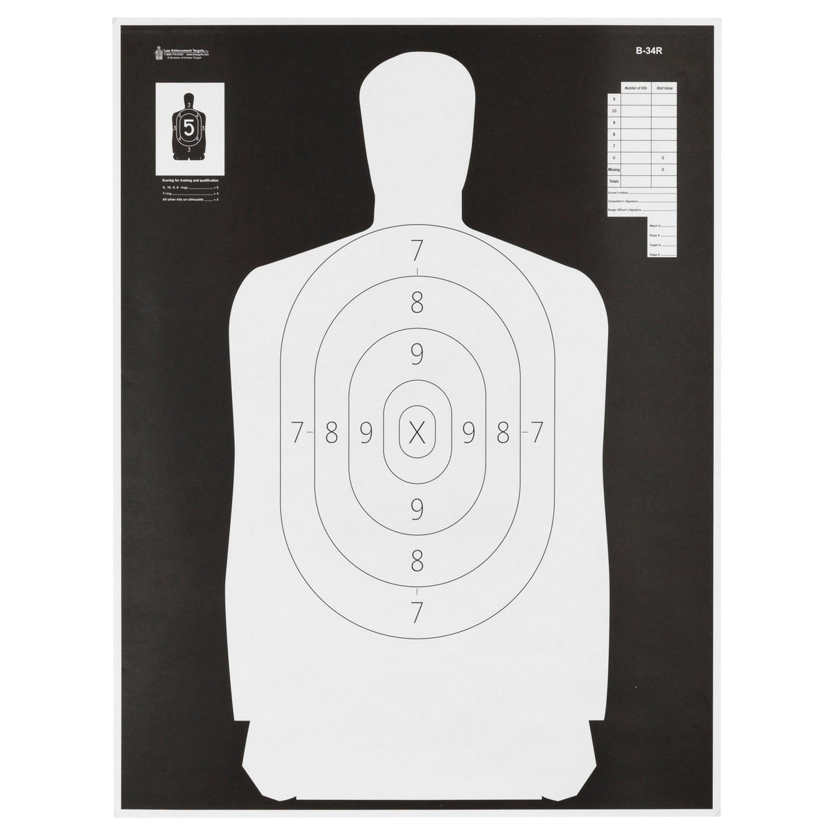 Action Target - B-34R Reverse Qualification Target 100-Pack
