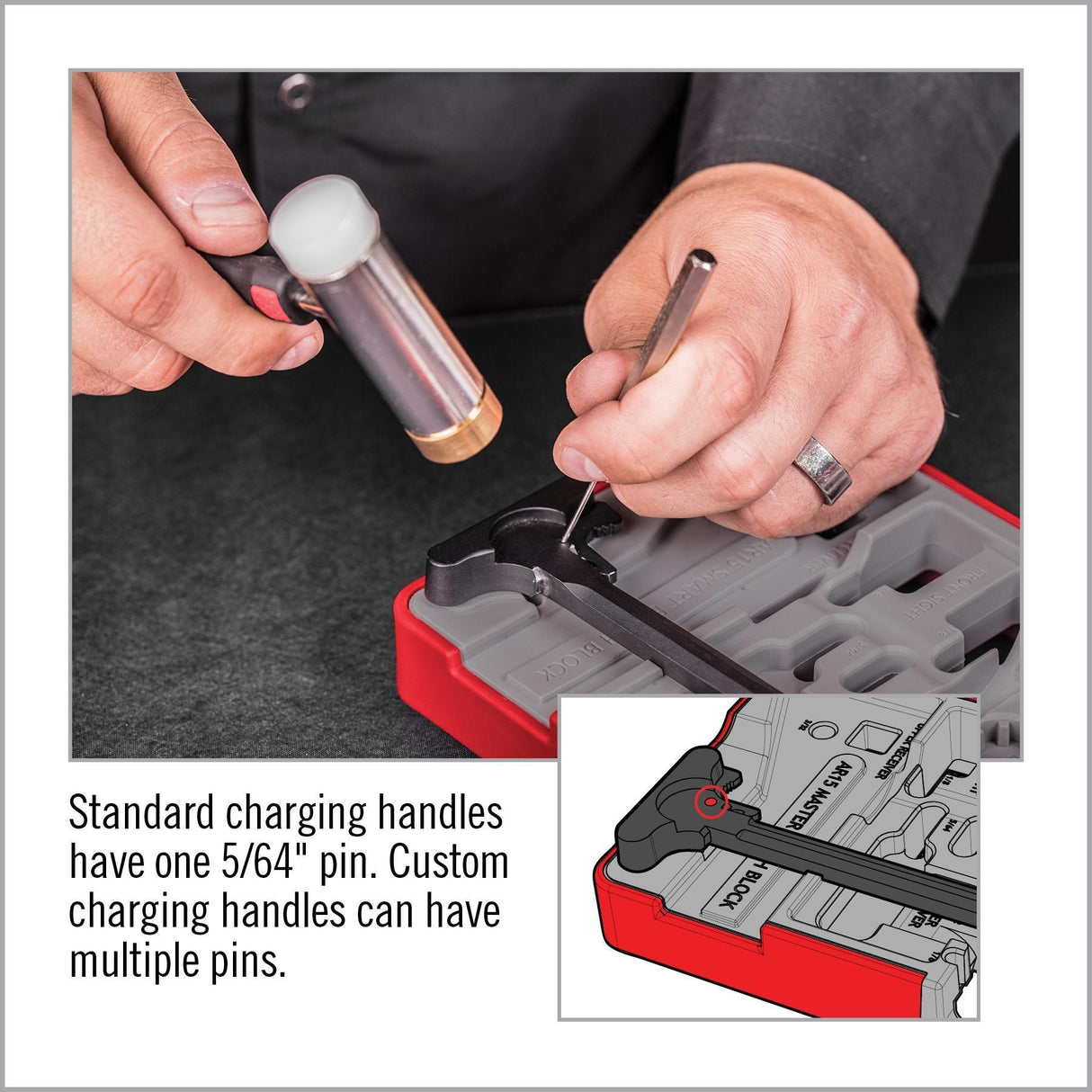 Real Avid - AR15 Master Bench Block - Red/Grey