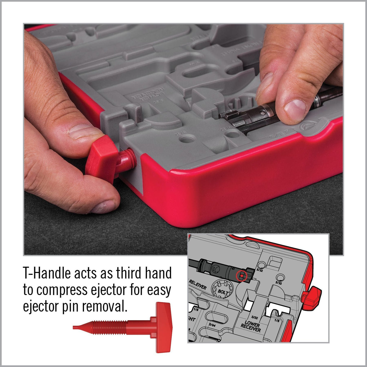 Real Avid - AR15 Master Bench Block - Red/Grey
