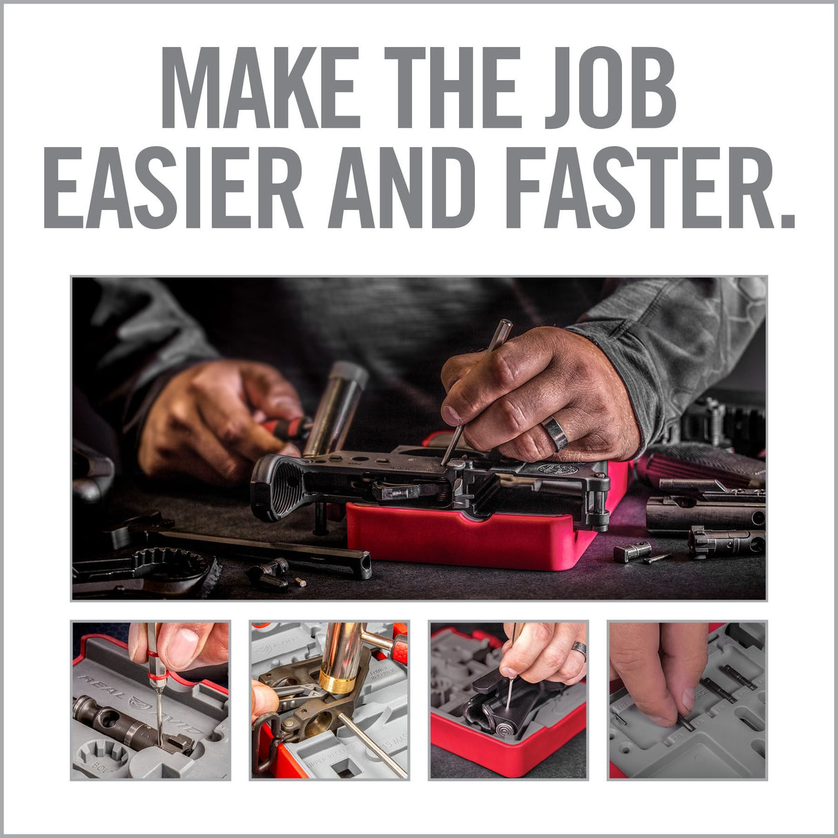 Real Avid - AR15 Master Bench Block - Red/Grey