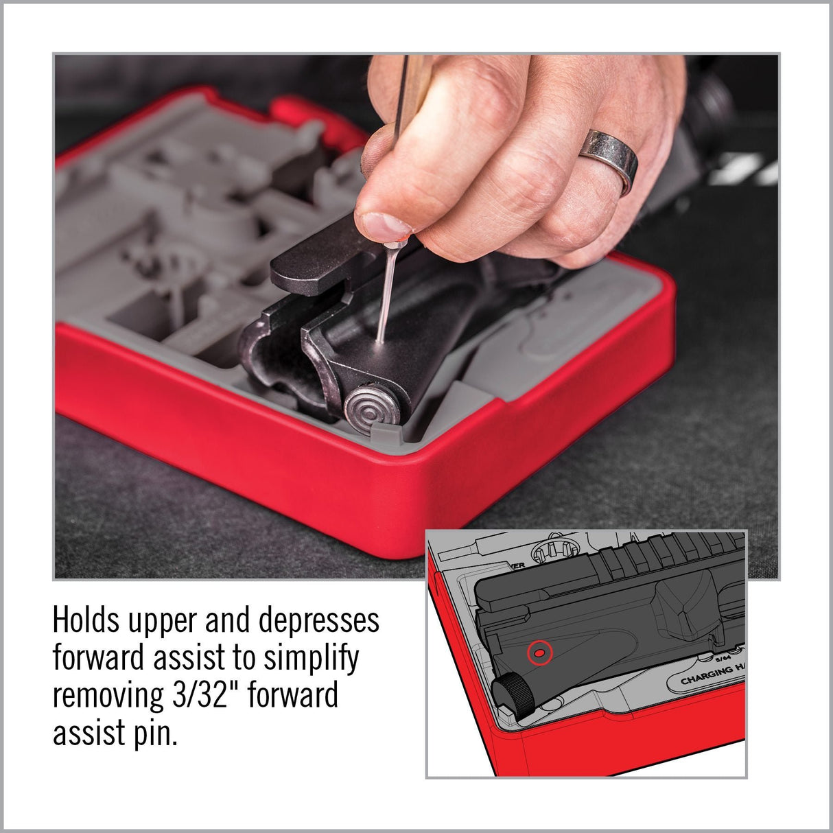 Real Avid - AR15 Master Bench Block - Red/Grey