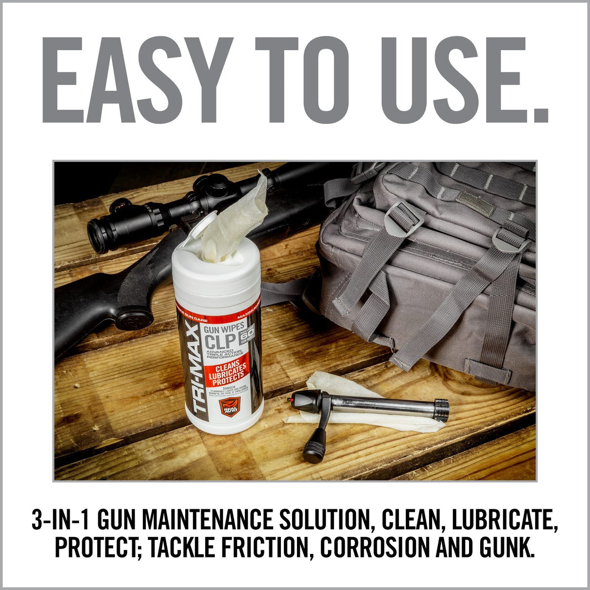 Real Avid - TRI-MAX CLP Gun Wipes, 60 Count