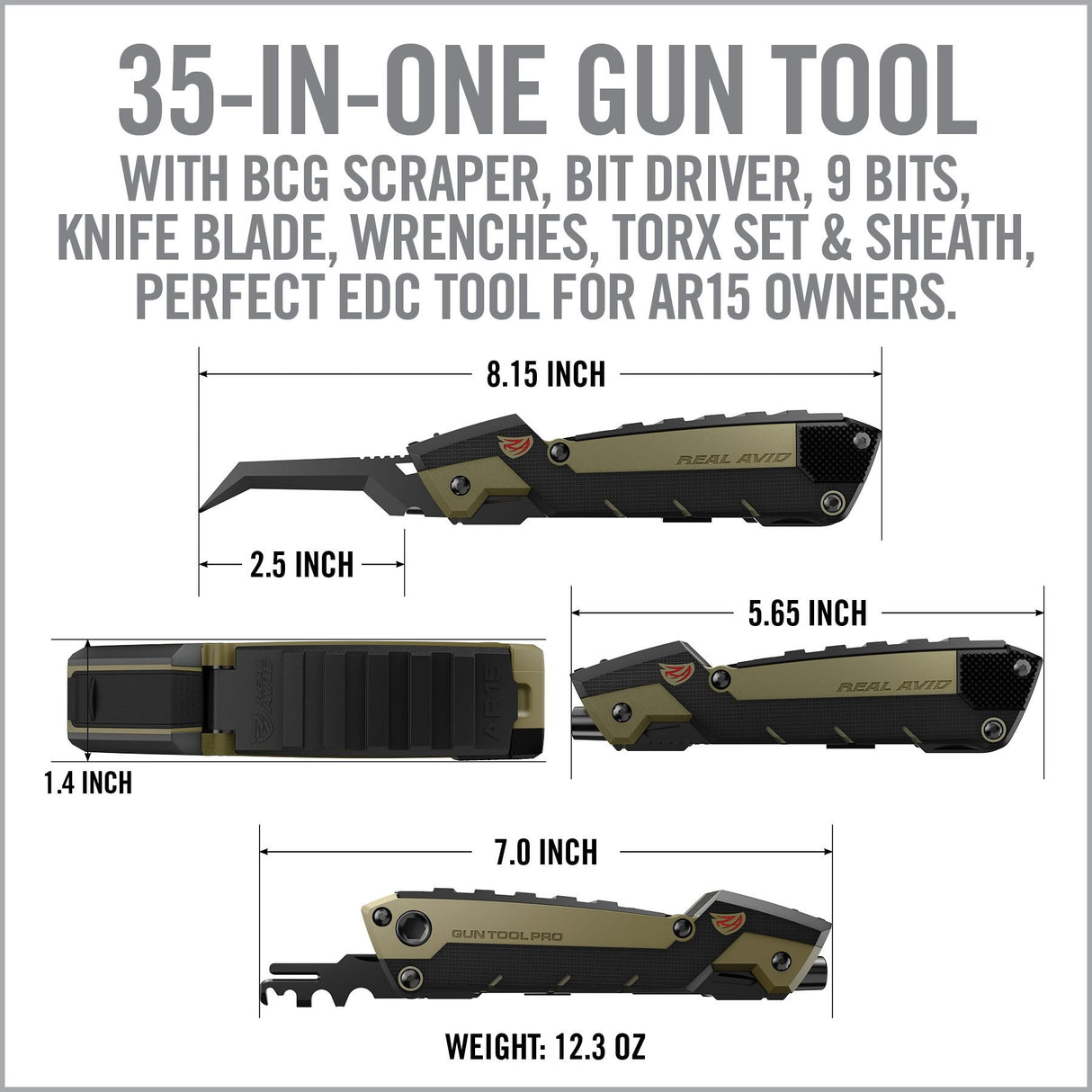 Real Avid - Gun Tool Pro AR15 Multi-Tool with Sheath