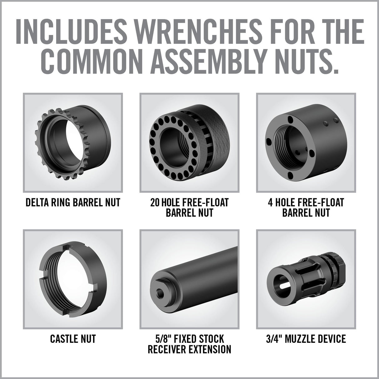 Real Avid - Master-Fit A2 Wrench Set, 5-Piece Stainless Steel