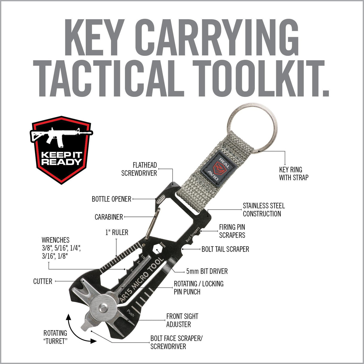 Real Avid - Micro Tool for AR15 - Black
