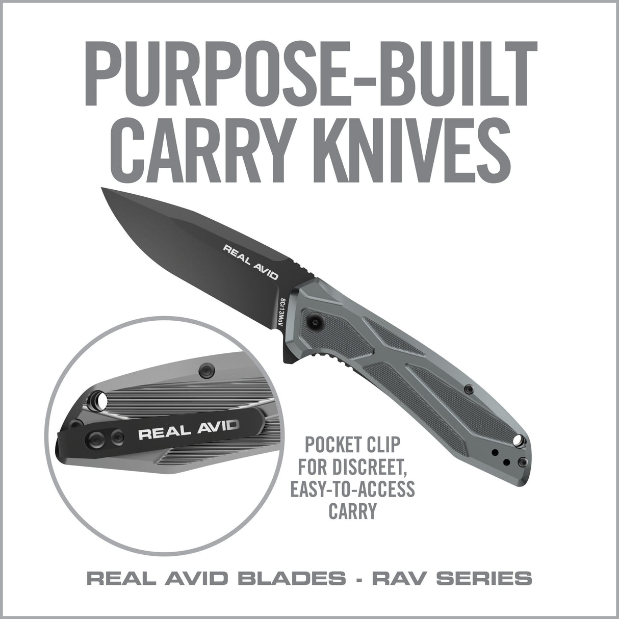 Real Avid - RAV-2 Assisted Folding Knife, Blue