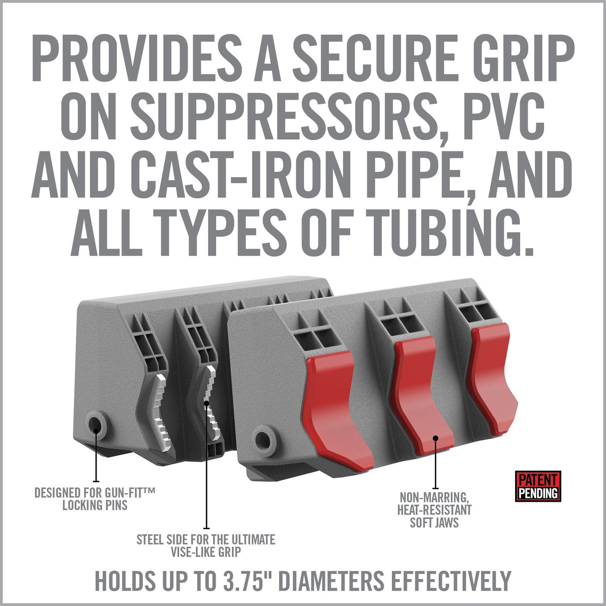 Real Avid - Smart Fit Vice Jaws for Pipe/Barrel - Gray