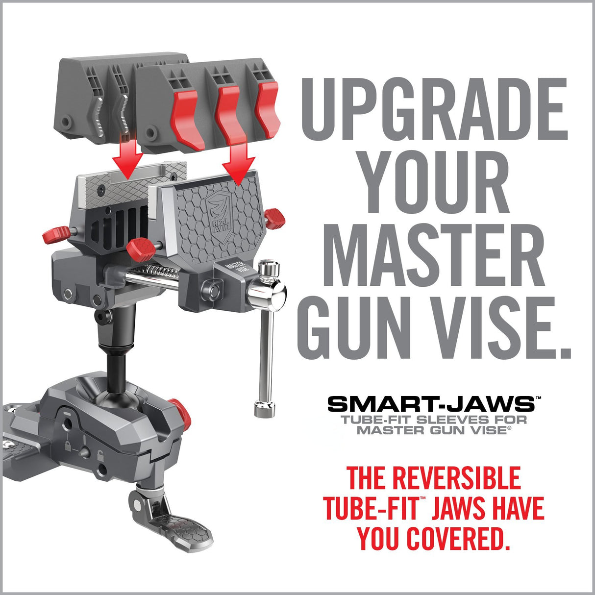 Real Avid - Smart Fit Vice Jaws for Pipe/Barrel - Gray