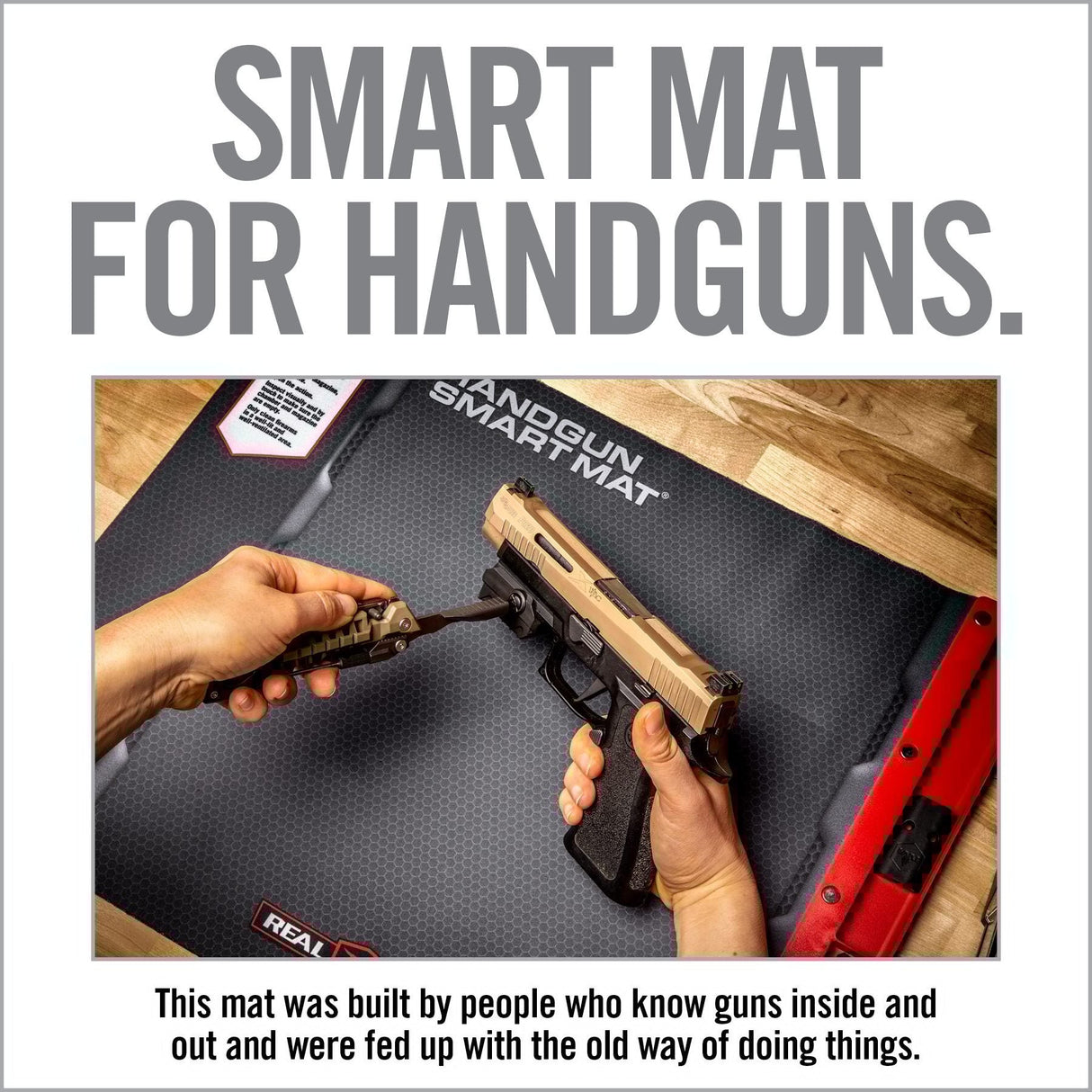 Real Avid - Handgun Smart Mat with Parts Keeper Tray