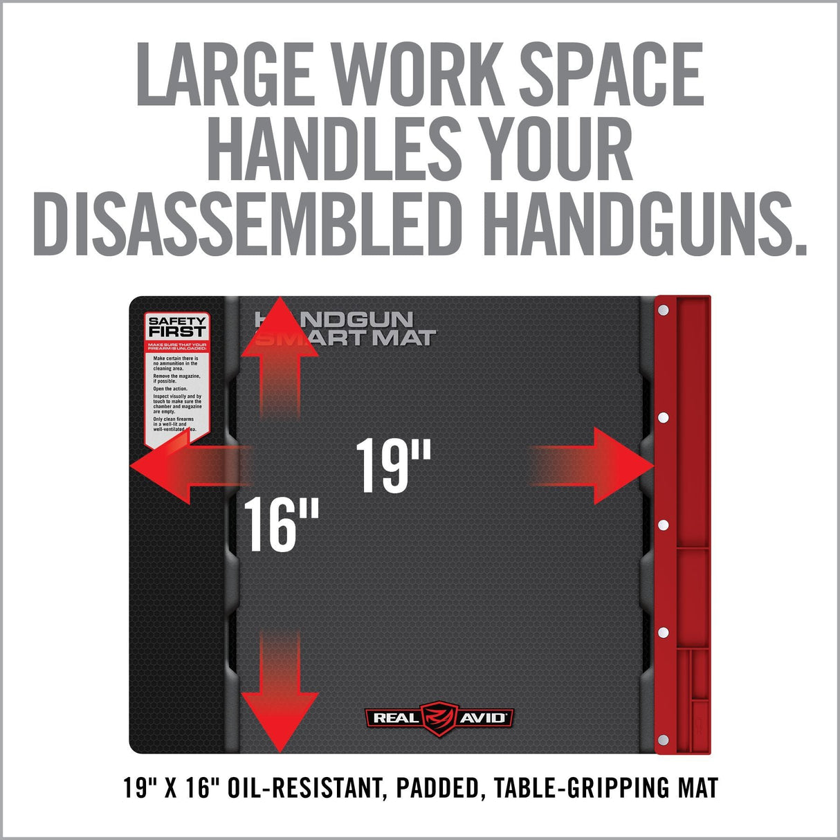 Real Avid - Handgun Smart Mat with Parts Keeper Tray
