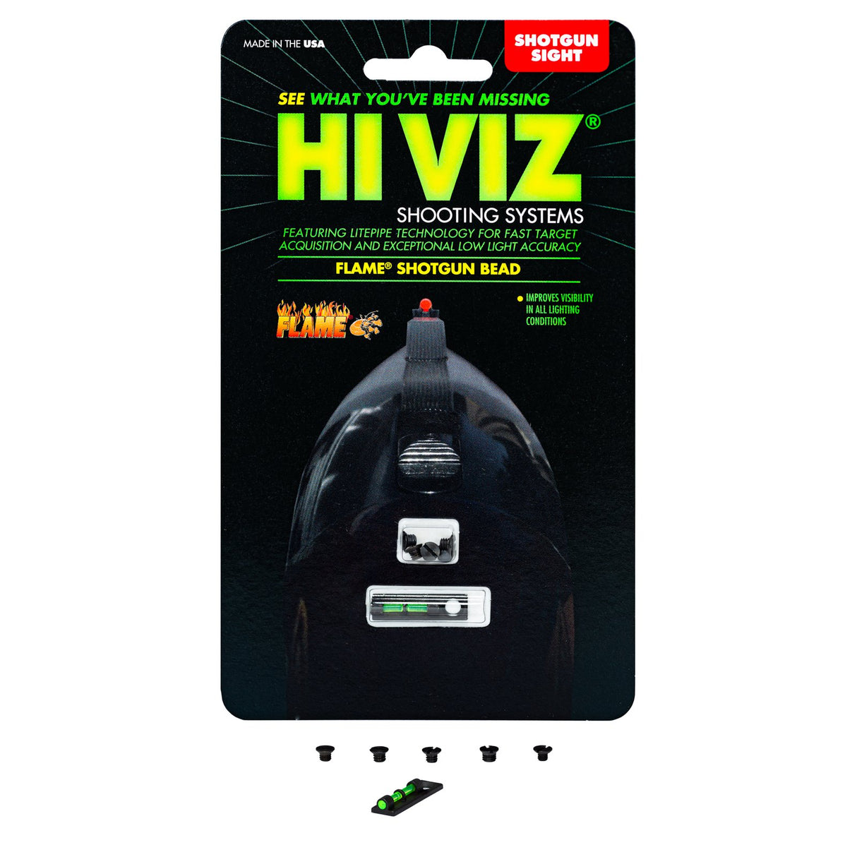 Hi-Viz - Flame Green Front Sight for Vent Rib Shotguns