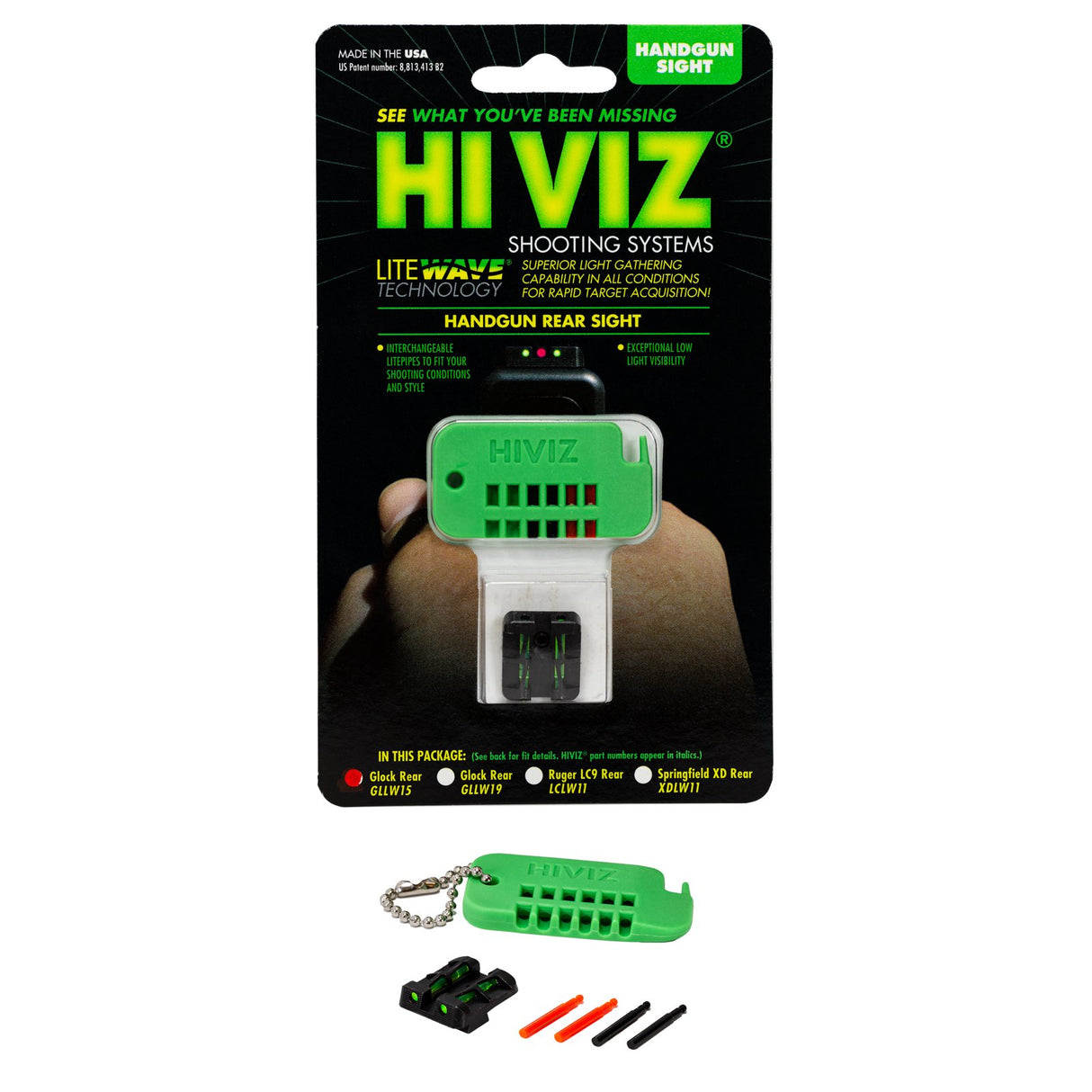 Hi-Viz - Litewave Rear Sight for Glock 9mm/.40 S&W/.357 Sig