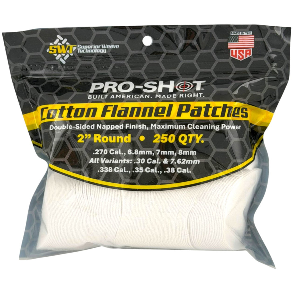Pro-Shot Products - .270-.38 Caliber Cleaning Patches (250 Pack)