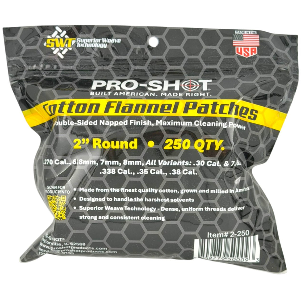 Pro-Shot Products - .270-.38 Caliber Cleaning Patches (250 Pack)