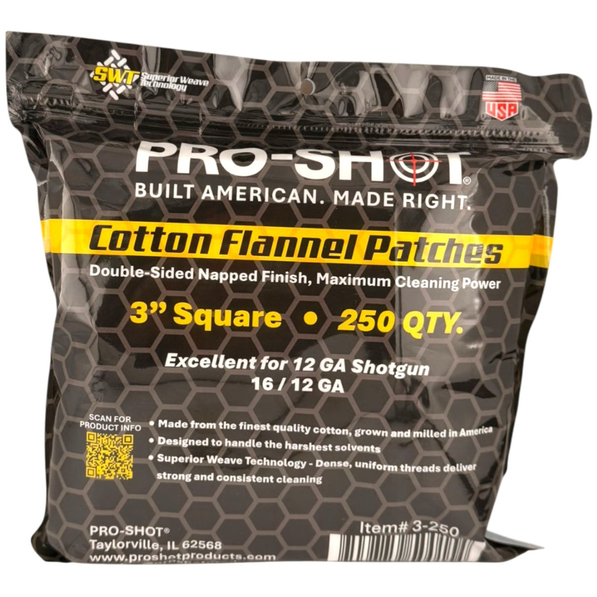 Pro-Shot Products - 3" Cleaning Patches for 12/16 Gauge