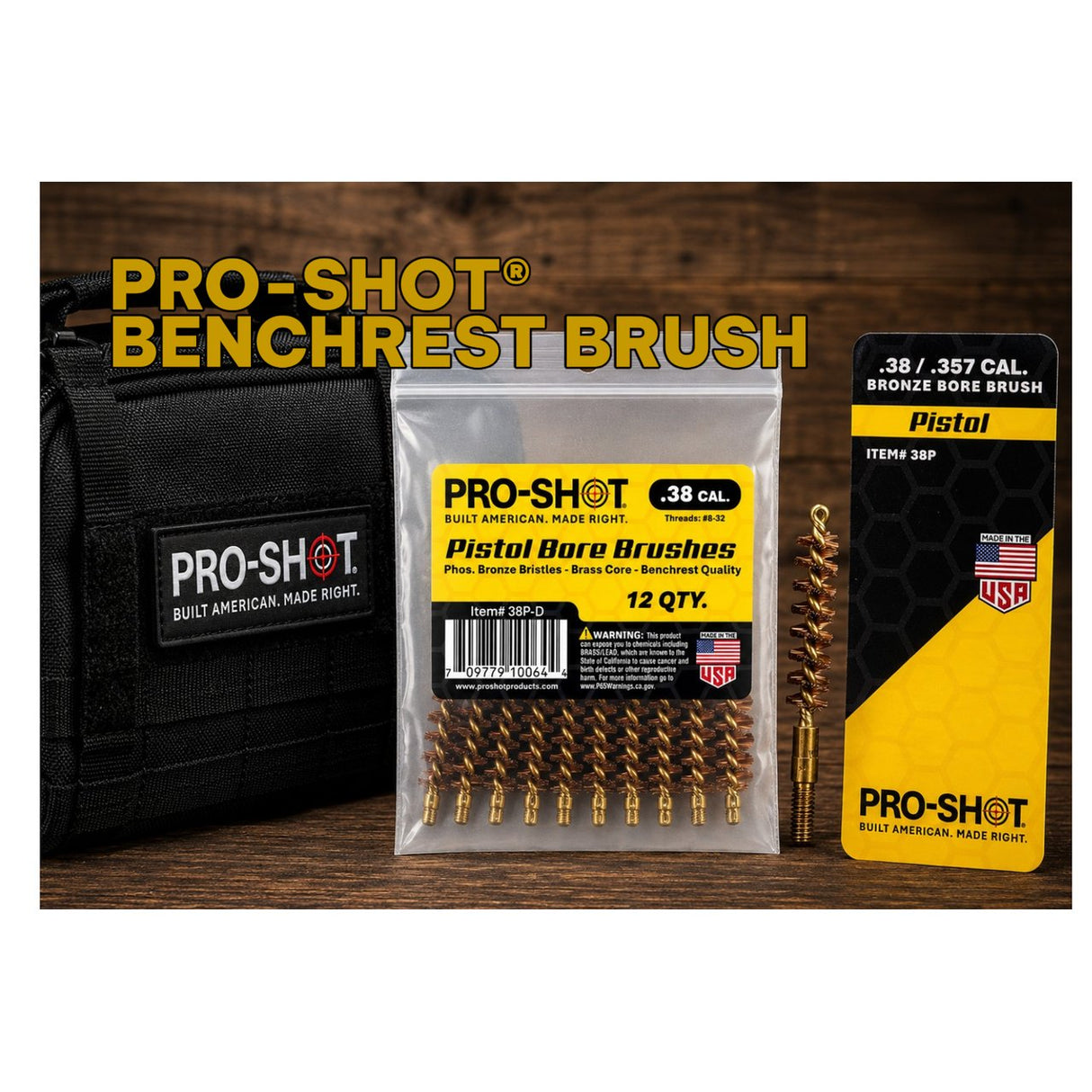 Pro-Shot - Bronze Pistol Brush for .38/.357 Caliber