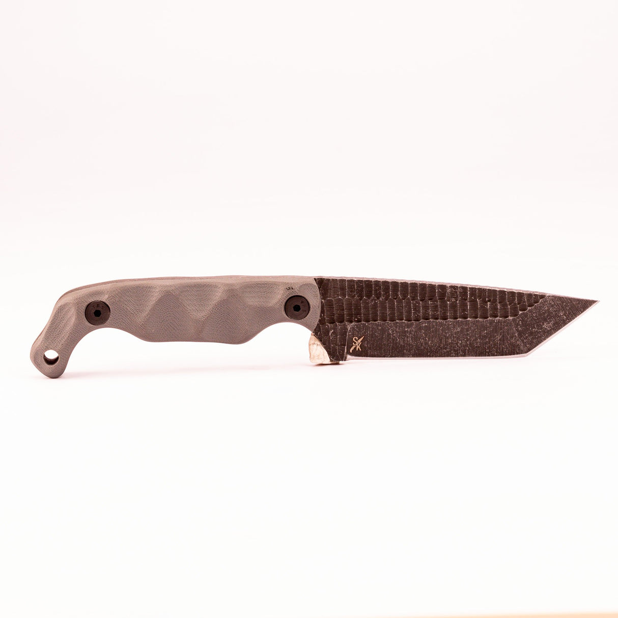 Stroup Knives - Bravo 5 Tanto Fixed Blade Knife, Gray G-10