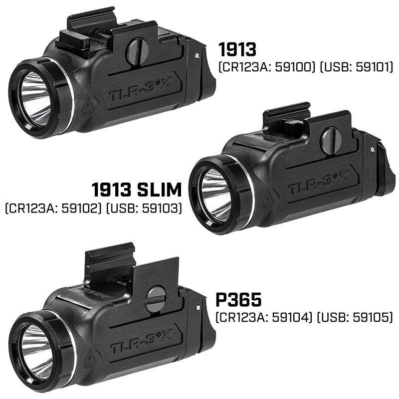 Streamlight - TLR-3X USB Weapon Light for 1913 Slim Rail - Black