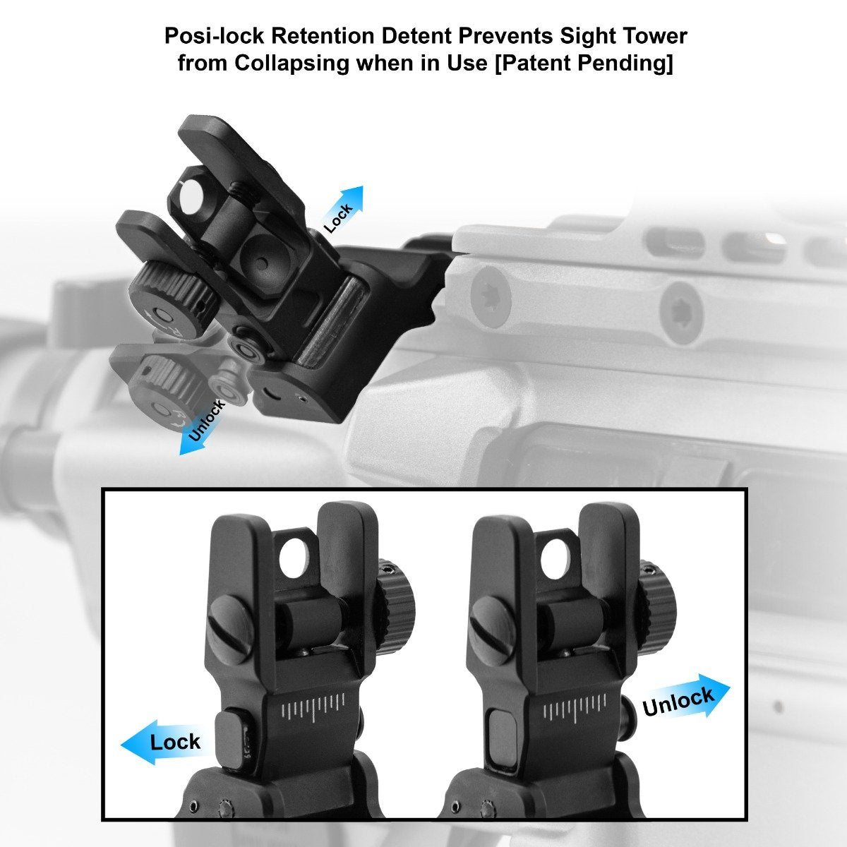 Leapers UTG - ACCU-SYNC 45 Degree Offset Flip Rear Sight