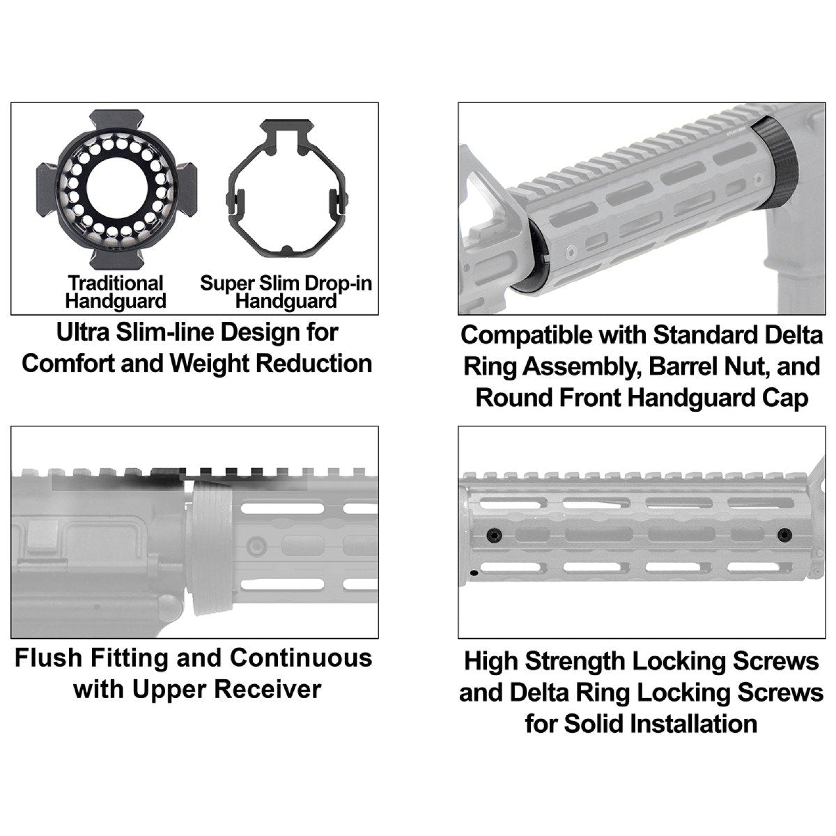 Leapers UTG - PRO AR-15 Super Slim M-LOK Carbine Rail - Black