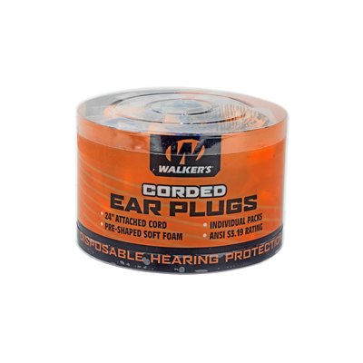 Walkers - Foam Corded Ear Plugs 50 Pack - Orange