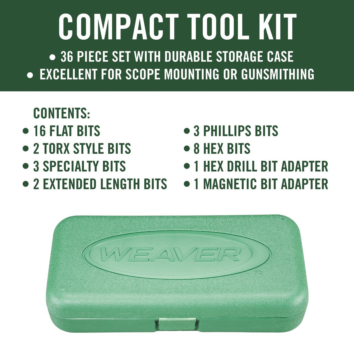 Weaver - Entry Level Gunsmithing Tool Kit - Compact