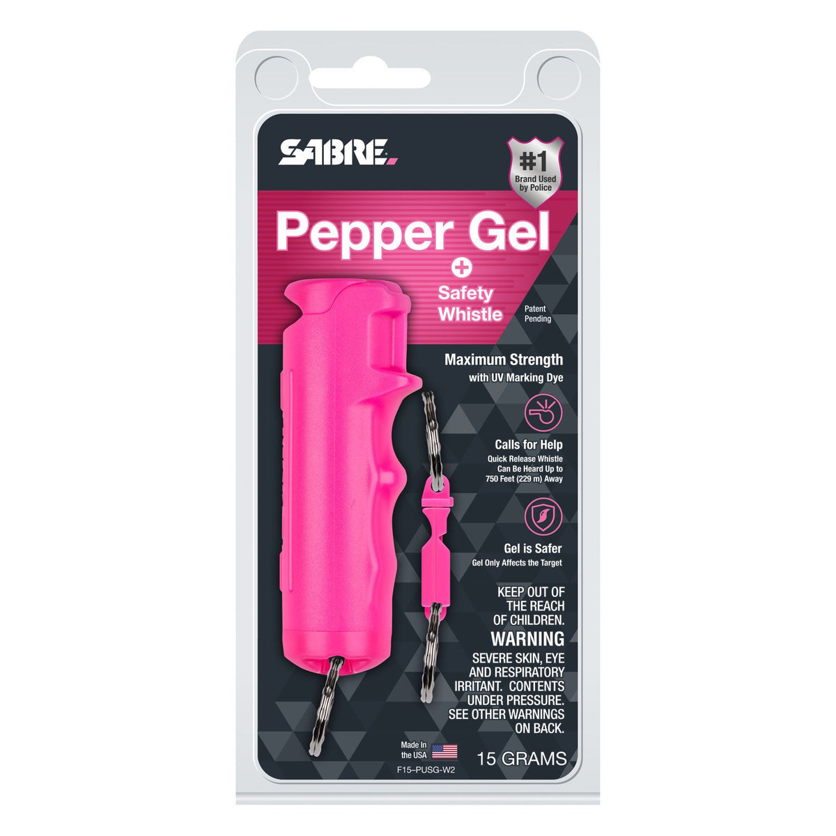 Sabre - 2-in-1 Pepper Gel with Whistle Keychain - Mint