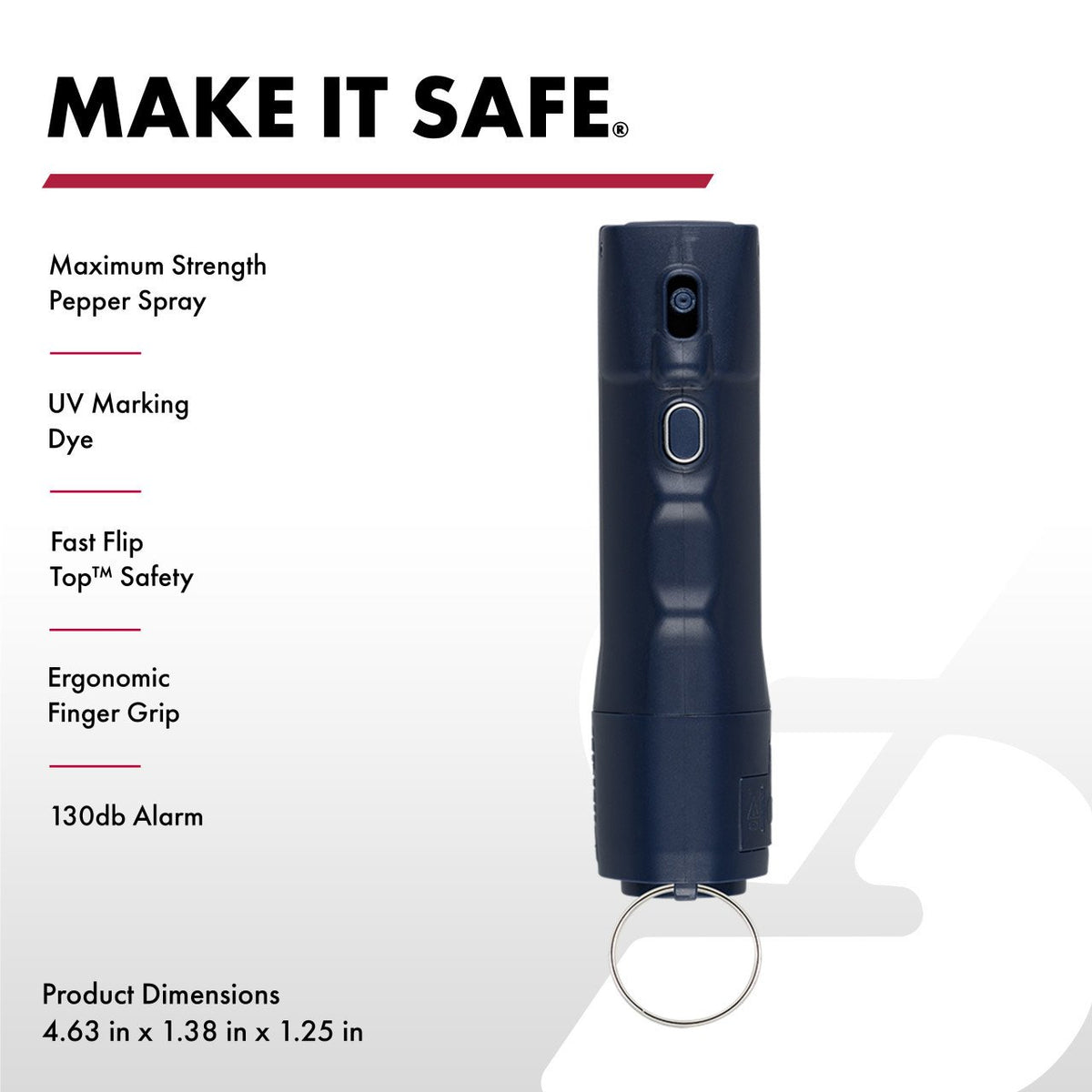 Sabre - 2-In-1 Pepper Spray with Personal Alarm - Midnight Blue