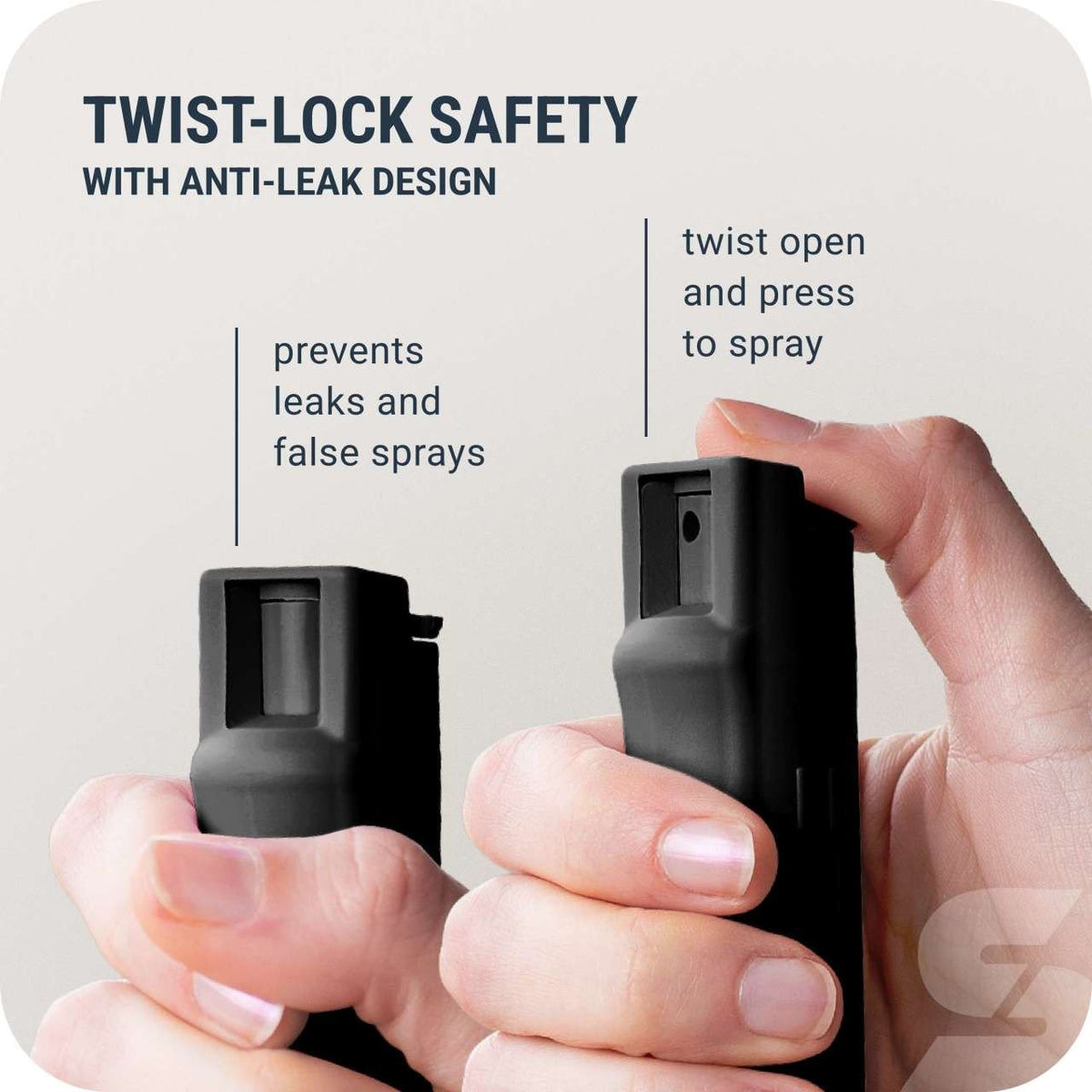 Sabre - Pepper Spray with Quick Release Keychain - Light Gray