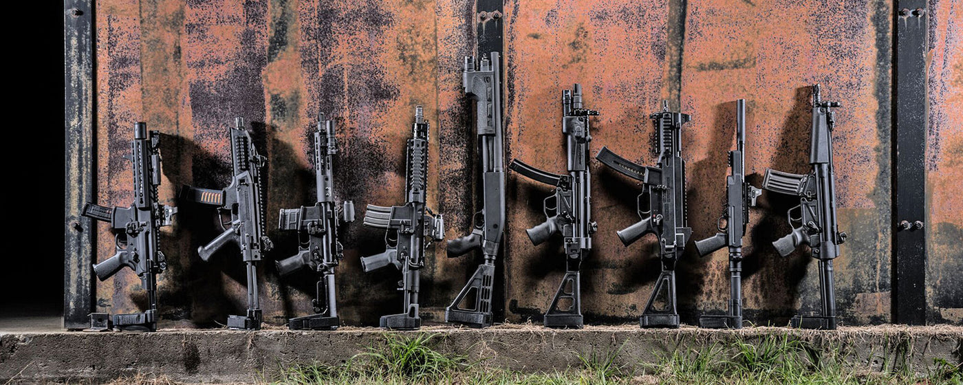 Wide-angle view of SB Tactical products showcasing outdoor survival and tactical gear essentials.