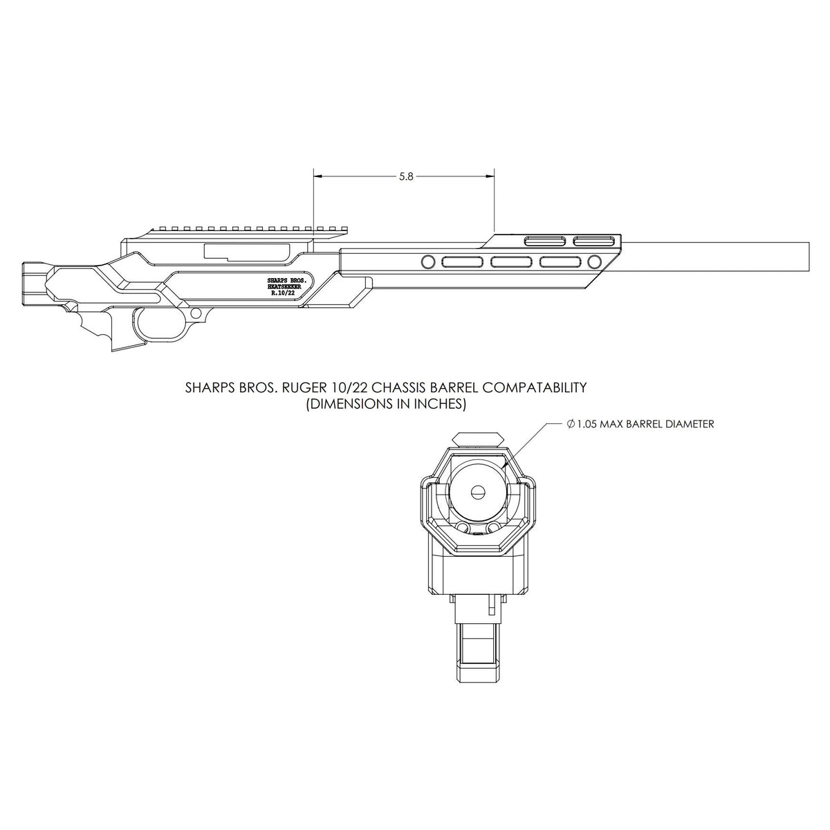 Sharps Bros. - Heatseeker Chassis for Ruger 10/22 - Black — view 7