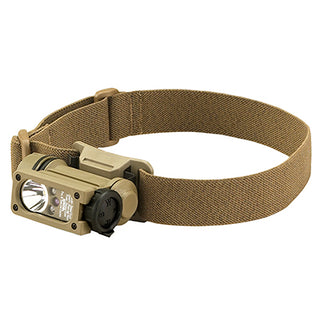 Streamlight Sidewinder Compact II flashlight on adjustable headstrap for hands-free tactical use