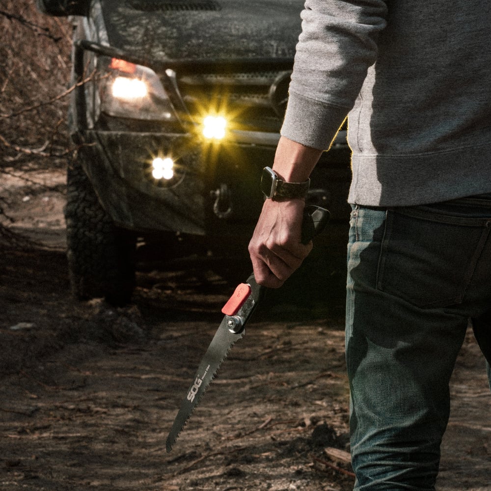 SOG - Folding Wood Saw, 8.25" Blade, Compact and Durable Survival Tool