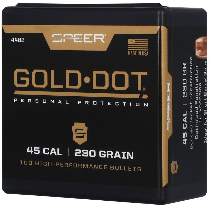 Speer Ammunition - Gold Dot Short Barrel Bullet, .451, 230 Grain