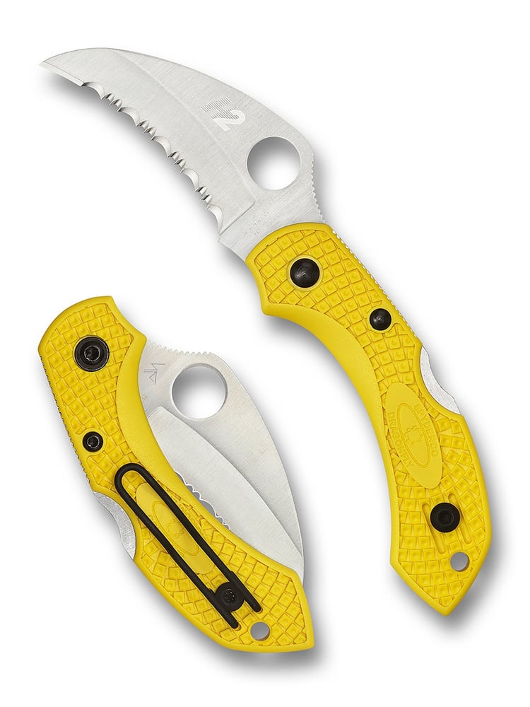Spyderco – Dragonfly 2 Salt Folding Knife with H-2 Blade, Yellow FRN
