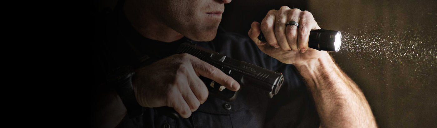 SureFire tactical flashlight for law enforcement and outdoor survival use